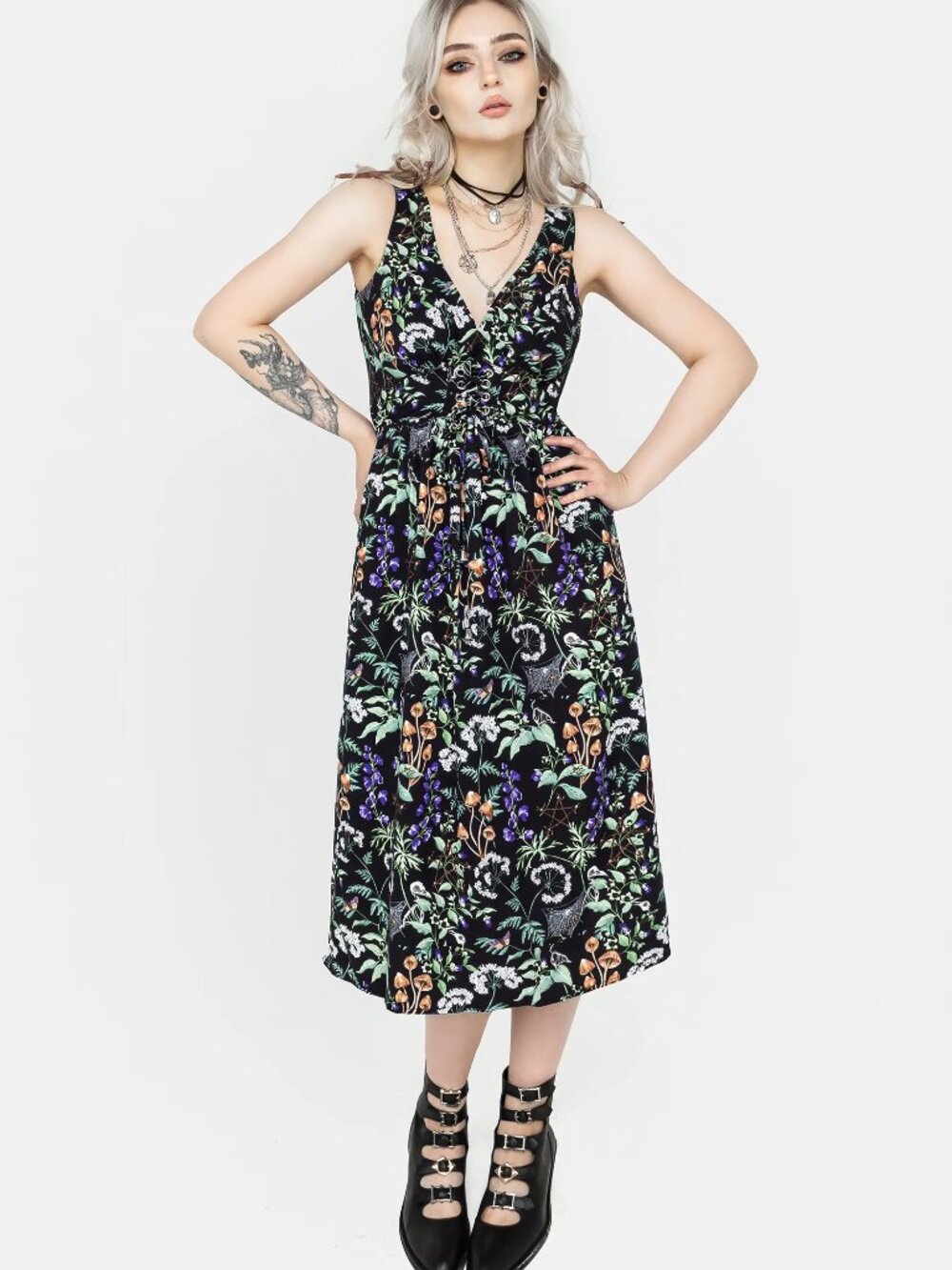Vesna Lace Front Midi Dress - 8